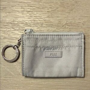 PINK Victoria's Secret Gary Keyring And Zipper Card Key Holder